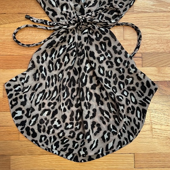International Concepts Leopard Blouse with braided Tie - Picture 3 of 4